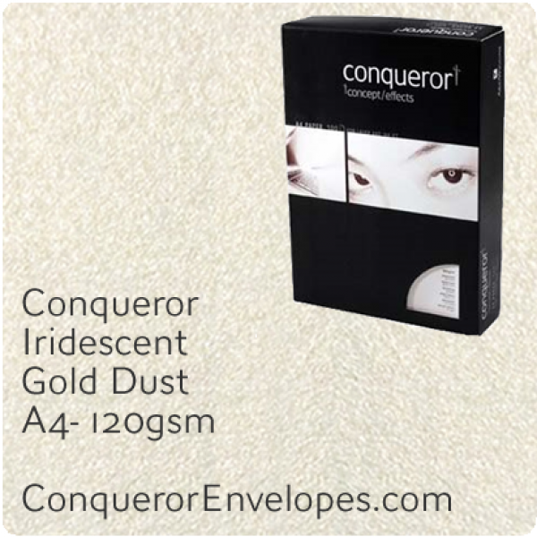 50 DIN A4 Conqueror Goldnebel Irisierend Concept Effects Metallic Papier 120g