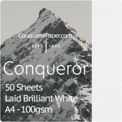 SMALL PACK - Laid Brilliant White A4-210x297mm 100gsm - 50 Sheets