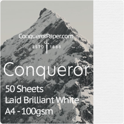 SMALL PACK - Laid Brilliant White A4-210x297mm 100gsm - 50 Sheets