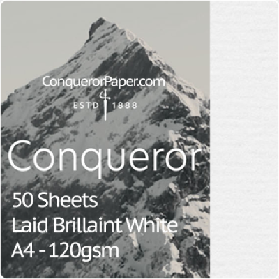 SMALL PACK - Laid Brilliant White A4-210x297mm 120gsm - 50 Sheets