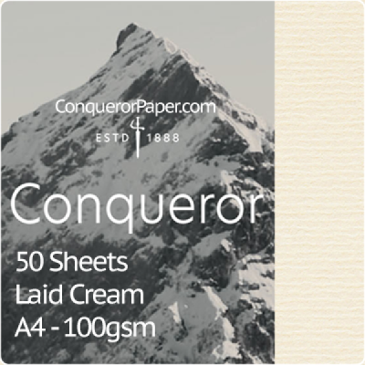SMALL PACK - Laid Cream A4-210x297mm 100gsm - 50 Sheets