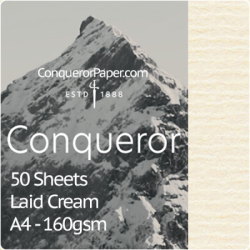 SMALL PACK - Laid Cream A4-210x297mm 160gsm - 50 Sheets