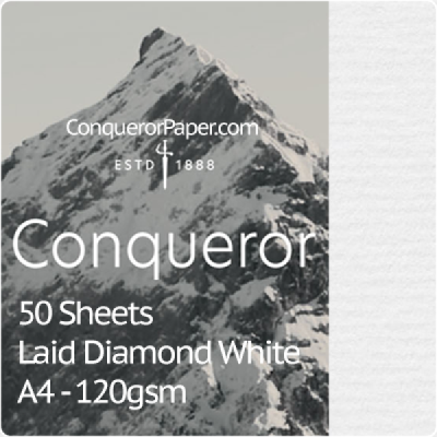 SMALL PACK - Laid Diamond White A4-210x297mm 120gsm - 50 Sheets SMALL PACK - Laid Diamond White A4-210x297mm 120gsm - 50 Sheets