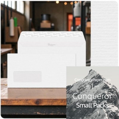 SMALL PACK - WINDOW Envelopes Laid Diamond White DL-110x220mm