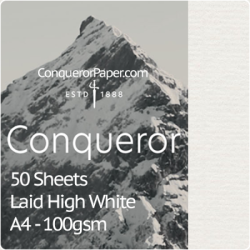 SMALL PACK - Laid High White A4-210x297mm 100gsm - 50 Sheets