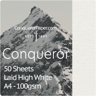 SMALL PACK - Laid High White A4-210x297mm 100gsm - 50 Sheets
