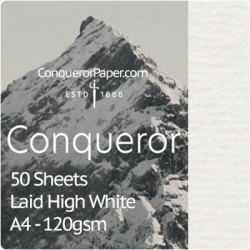 SMALL PACK - Laid High White A4-210x297mm 120gsm - 50 Sheets