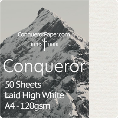 SMALL PACK - Laid High White A4-210x297mm 120gsm - 50 Sheets