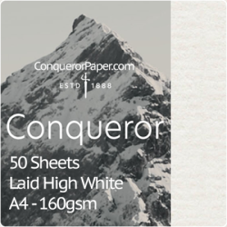SMALL PACK - Laid High White A4-210x297mm 160gsm - 50 Sheets