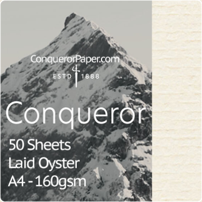 SMALL PACK - Laid Oyster A4-210x297mm 160gsm - 50 Sheets