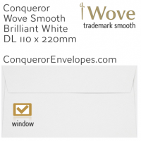 Wove Brilliant White Window DL-110x220mm Envelopes